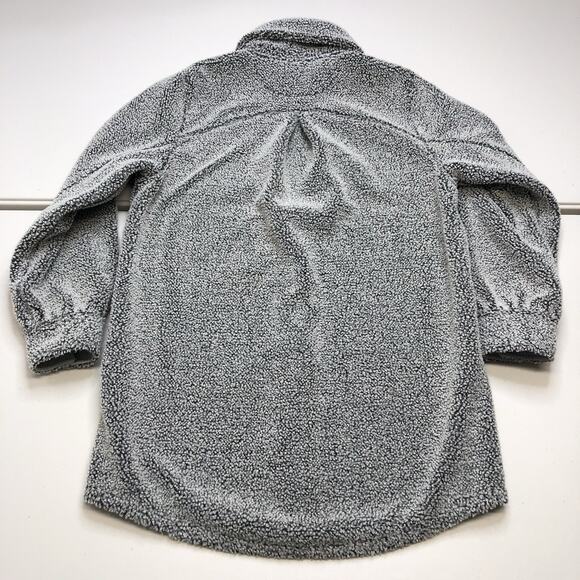 Spanx Luxe Fleece Shirt Jacket Shacket Teddy Cozy Button Down In Gray Size M - Picture 6 of 9